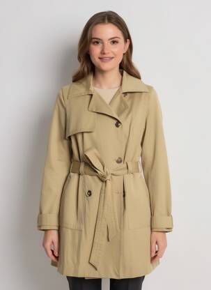 Trench buzunare fără glugă verde ASOS femme