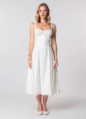 Rochie midi căptușeală bretele subțiri bej HOUSE OF CB LONDON femeie