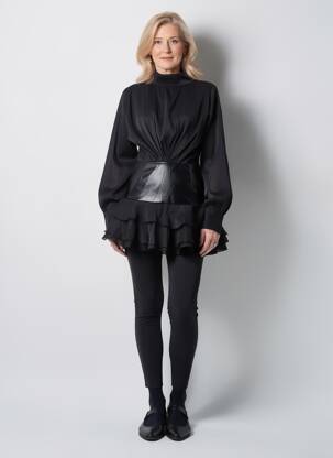 Rochie scurtă mâneci lungi mâneci lungi negru MEW MEWS femeie