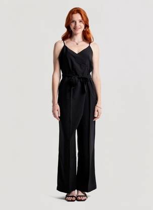 Salopetă-pantalon bretele subțiri bretele subțiri negru NÜ femme