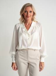 Bluză ușoară și transparentă mâneci lungi alb EVA KAYAN femme
