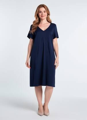 Rochie midi mâneci scurte mâneci scurte albastru VERA MONT femme