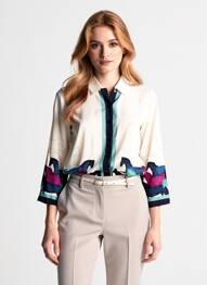 Cămașă țesătură crep mâneci lungi bej NICE THINGS femeie