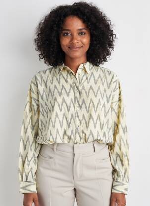 Cămașă imprimeu fantezie mâneci lungi bej MKT STUDIO femme