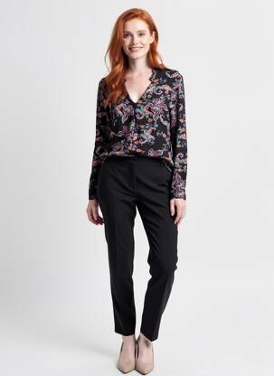 Bluză țesătură poplin mâneci lungi negru SUD EXPRESS femeie