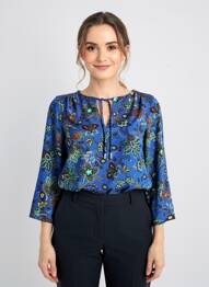 Bluză guler rotund mâneci 3/4 albastru ONE STEP femme