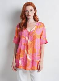 Top imprimeu fantezie mâneci scurte roz BETTY BARCLAY femme