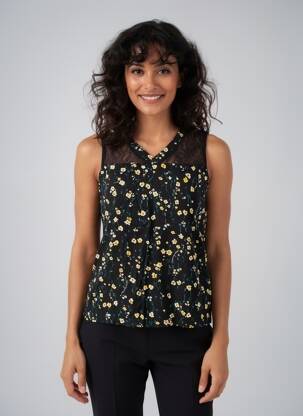 Top imprimeu fantezie fără mâneci negru STREET ONE femme