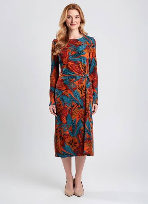 Rochie midi imprimeu fantezie mâneci lungi albastru SURKANA femme