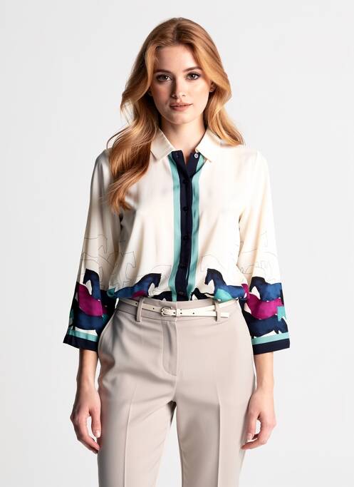 Cămașă țesătură crep mâneci lungi bej NICE THINGS femme