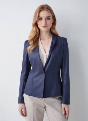 Sacou croială cambrată albastru ONE STEP femme