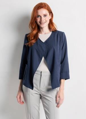Jachete elegante mâneci 3/4 albastru LA FEE MARABOUTEE femme