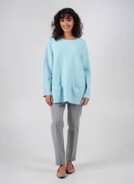 Pulover tunică guler rotund mâneci lungi albastru BETTY BARCLAY femme