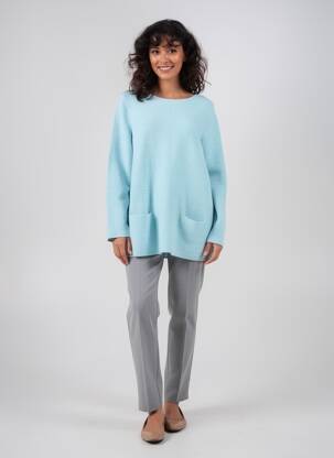 Pulover tunică guler rotund mâneci lungi albastru BETTY BARCLAY femme