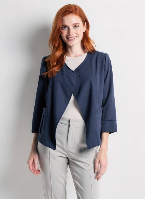 Jachete elegante mâneci 3/4 albastru LA FEE MARABOUTEE femme