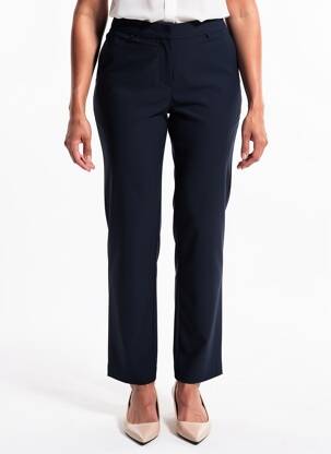 Pantalon drept talie elastică albastru SIGNE NATURE femeie