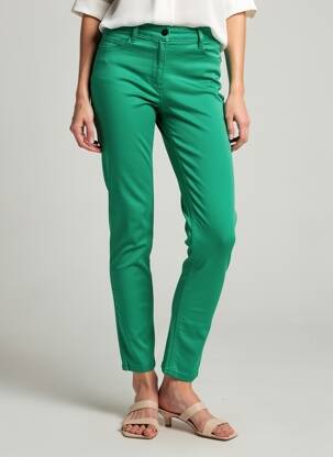 Pantalon 7/8 închidere cu fermoar sub clapetă cu nasturi verde BETTY BARCLAY femme