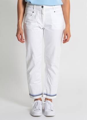 Pantalon 7/8 închidere cu fermoar sub clapetă cu nasturi alb BETTY BARCLAY femeie