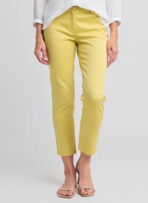 Pantalon 7/8 închidere cu fermoar sub clapetă cu nasturi galben BETTY BARCLAY femeie