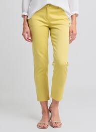 Pantalon 7/8 închidere cu fermoar sub clapetă cu nasturi galben BETTY BARCLAY femme