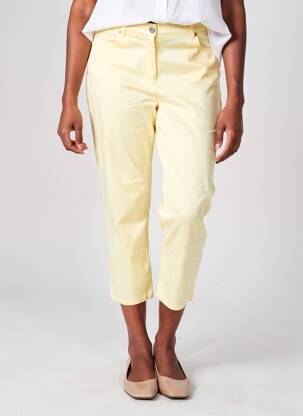 Pantalon trei sferturi buzunare galben ANTONELLE femme