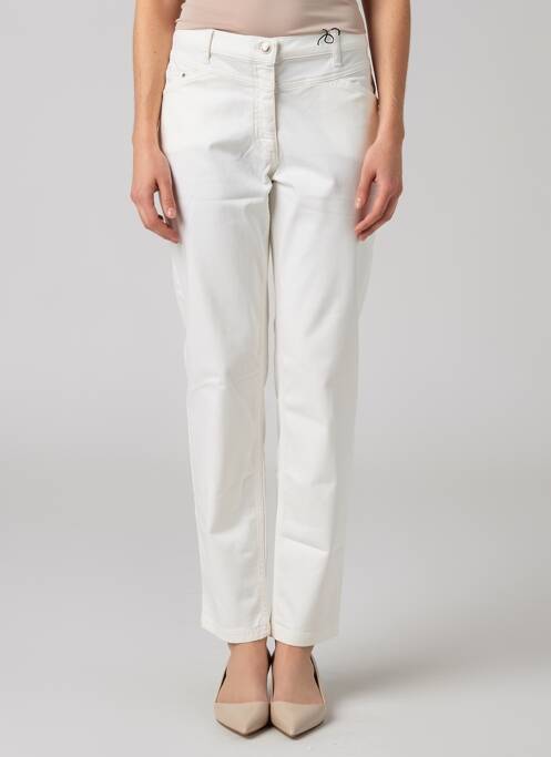 Pantalon drept închidere cu fermoar sub clapetă cu nasturi alb BETTY BARCLAY femme