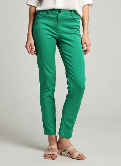 Pantalon 7/8 închidere cu fermoar sub clapetă cu nasturi verde BETTY BARCLAY femme