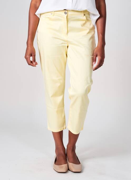 Pantalon trei sferturi buzunare galben ANTONELLE femme