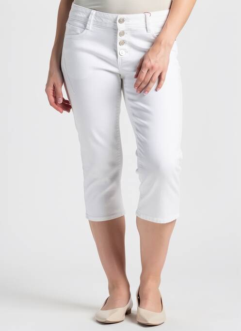 Pantalon trei sferturi buzunare alb S.OLIVER femme