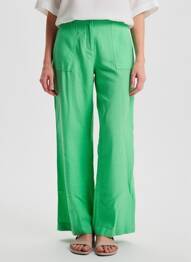 Pantalon drept țesătură crep mărime normală verde SIGNE NATURE femme