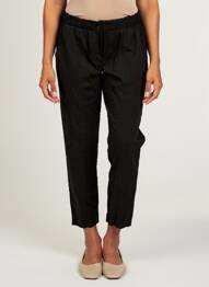 Pantalon slim talie elastică talie înaltă negru LA FEE MARABOUTEE femeie