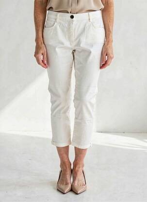 Pantalon 7/8 țesătură poplin mărime normală bej BETTY BARCLAY femeie