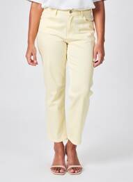 Pantalon 7/8 țesătură poplin mărime normală galben ANTONELLE femme