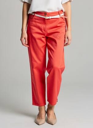 Pantalon trei sferturi țesătură poplin mărime normală roșu BETTY BARCLAY femeie