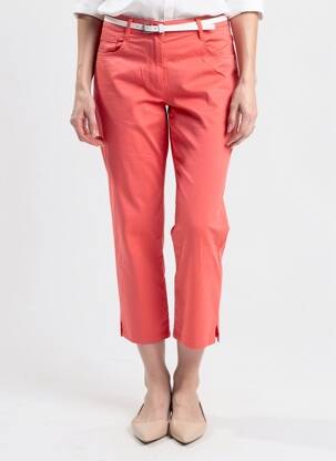 Pantalon trei sferturi țesătură poplin mărime normală roz BETTY BARCLAY femeie