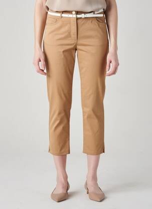 Pantalon trei sferturi țesătură poplin mărime normală maro BETTY BARCLAY femeie