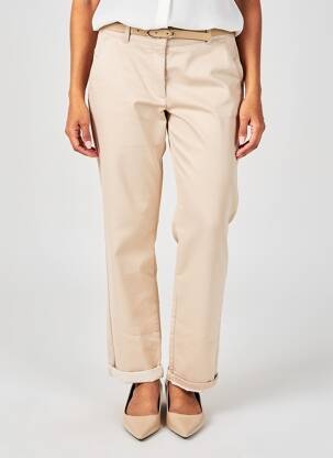 Pantalon chino țesătură poplin mărime normală bej BETTY BARCLAY femeie