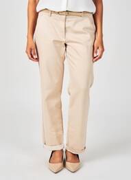 Pantalon chino țesătură poplin mărime normală bej BETTY BARCLAY femeie