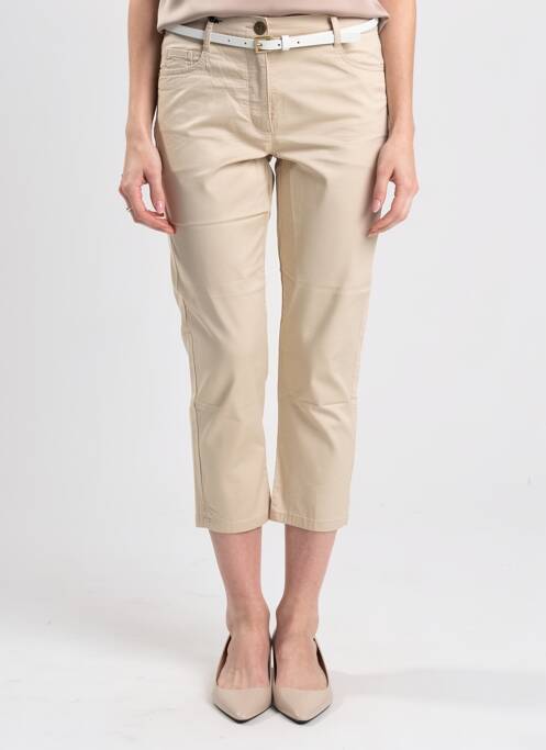 Pantalon trei sferturi țesătură poplin mărime normală bej BETTY BARCLAY femme