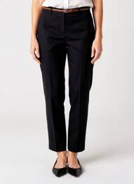 Pantalon chino închidere cu fermoar sub clapetă cu nasturi mărime normală negru B.YOUNG femme