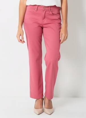 Pantalon slim țesătură poplin mărime normală roz LCDN femme