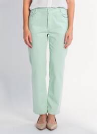 Blugi cu croială slim elasticitate mărime normală verde YOULINE femme
