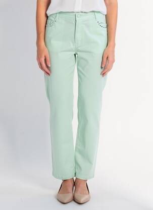 Blugi cu croială slim elasticitate mărime normală verde YOULINE femme