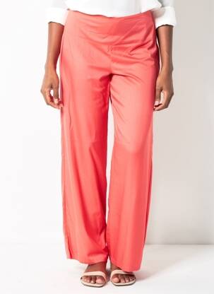 Pantalon drept țesătură poplin mărime normală roșu LA FIANCEE DU MEKONG femme