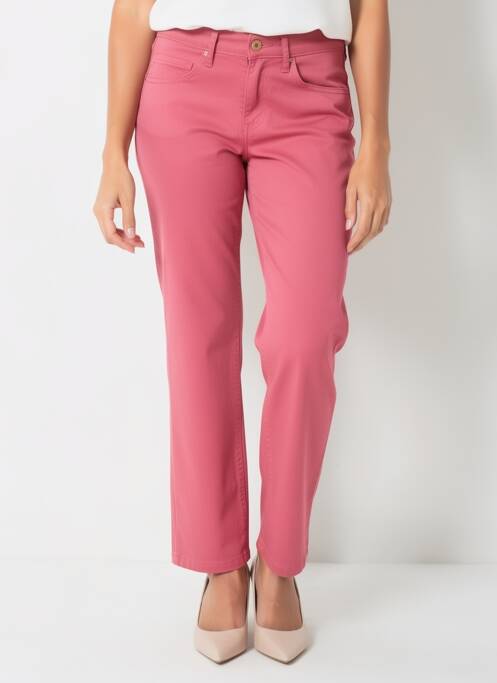 Pantalon slim țesătură poplin mărime normală roz LCDN femme