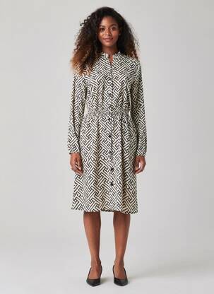 Rochie scurtă mâneci lungi mâneci lungi bej EGO femme