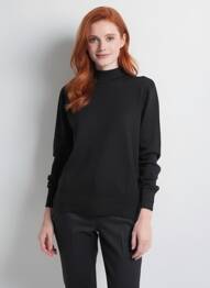 Pulover elasticitate mâneci lungi negru JENSEN femme