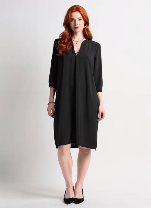 Rochie scurtă mâneci 3/4 mâneci 3/4 negru HALOGENE femme