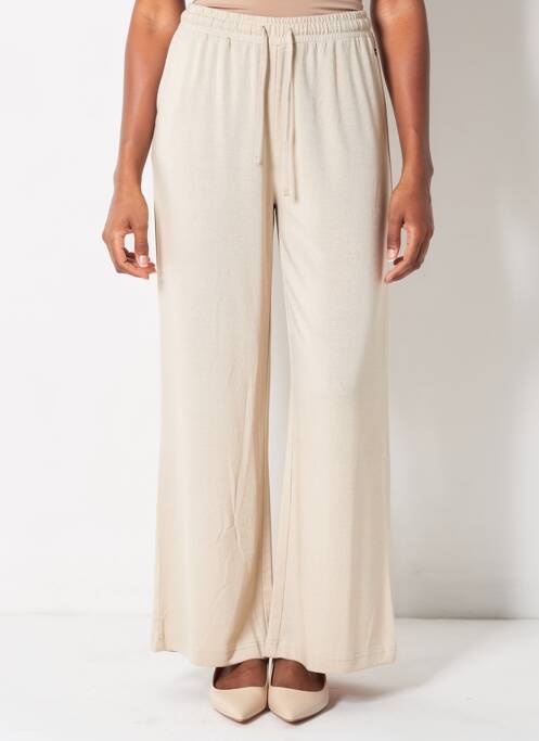 Pantalon larg croială fluidă mărime normală bej DEELUXE femme