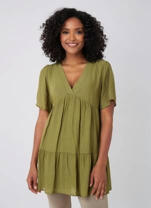 Rochie midi mâneci scurte mâneci scurte verde GOA femeie